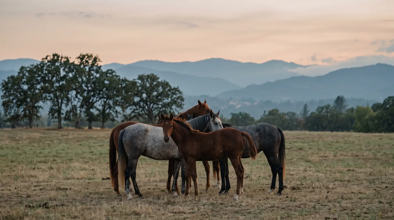 Chevaux en liberté, Écurie Hoka'B Ane, Drôme